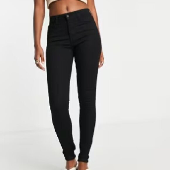 Levi's 720 Premium high rise super skinny black denim jeans Size 26 - Picture 2 of 9